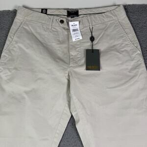 Todd Snyder Pants Mens 34x34 Bone Khaki Tab Front Chino Straight Fit Stretch NEW